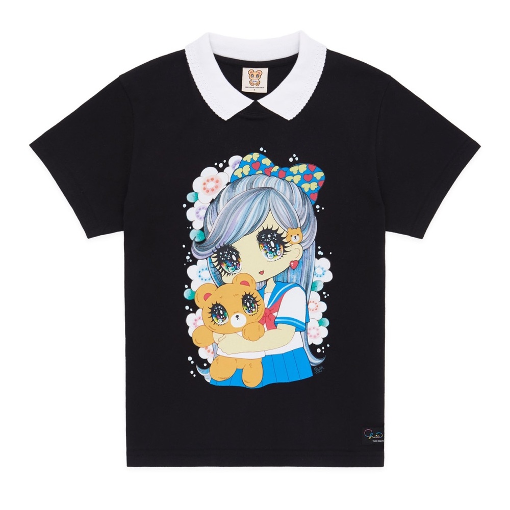 Teddy Fresh X Yurie Sekiya Black Women’s Collar Tee Size S